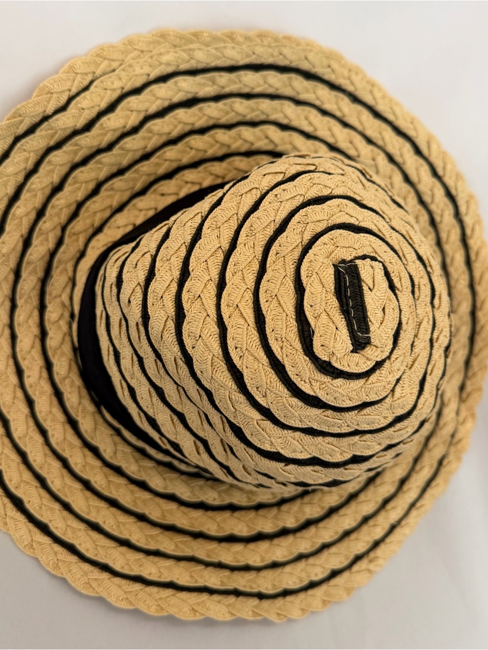 San Diego Hat Co Four Buttons Straw Sun Hat with Black Trim and bow detail - Picture 3 of 8